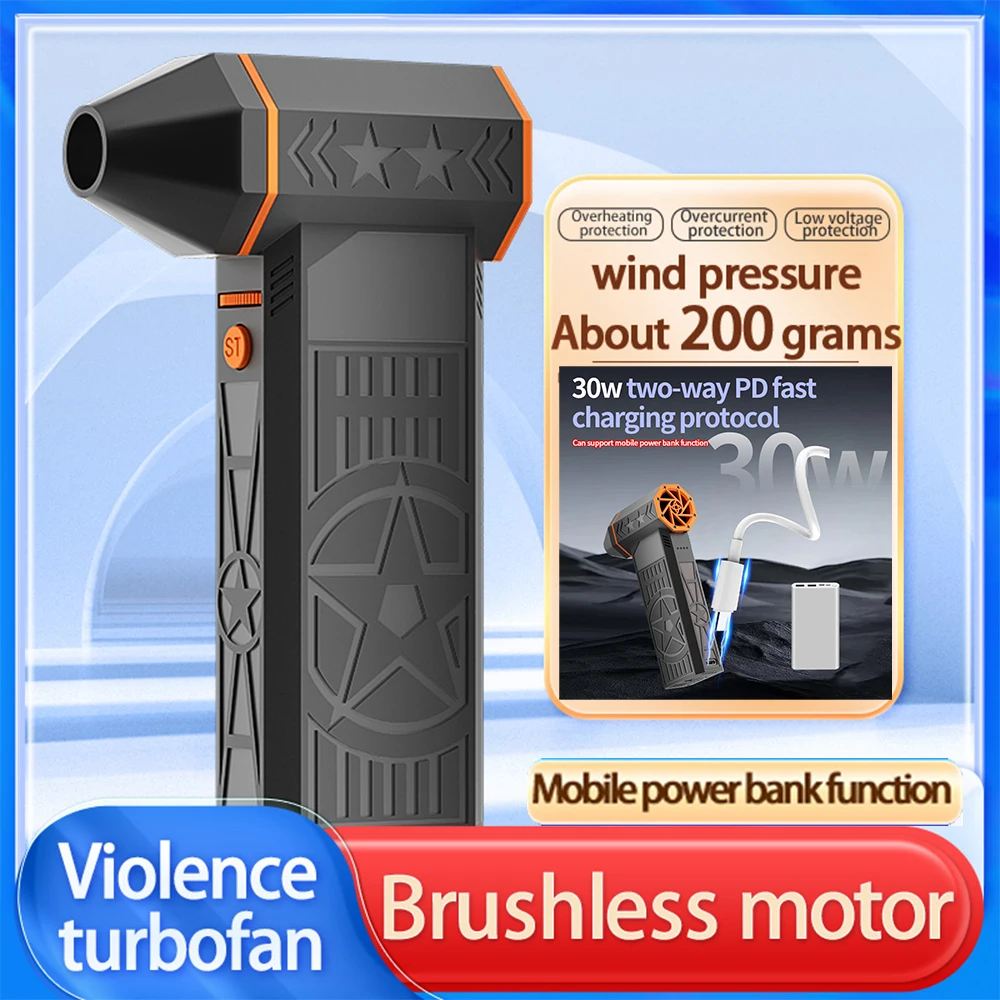 Ventilador turbo 130000 Ventilador de ar elétrico rpm, velocidade contínua, 52 m/s, mini ventilador turbo jet, alta velocidade, turbo violento, motor sem escova