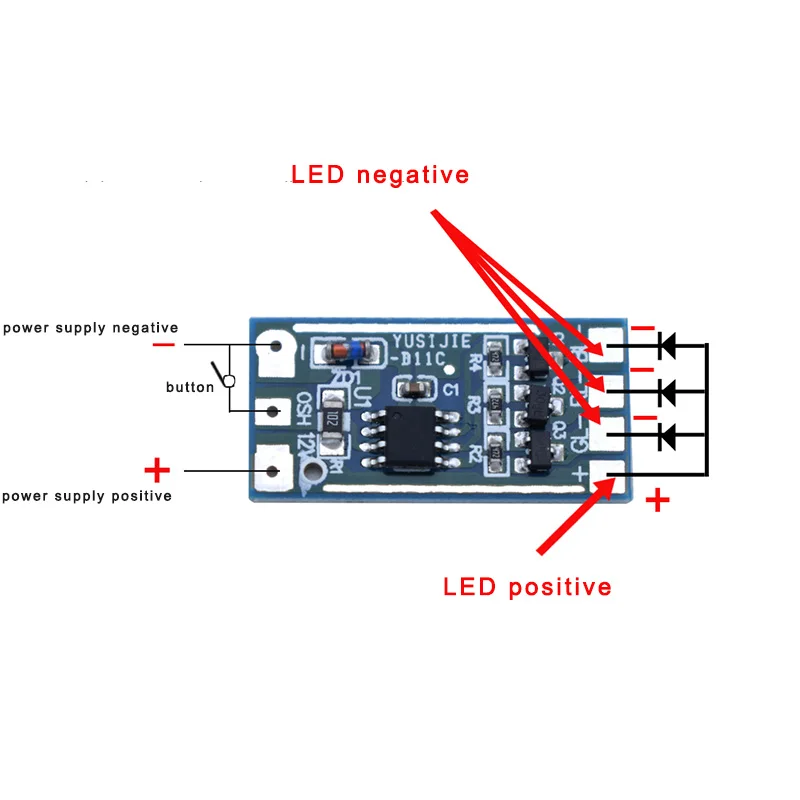 5V-12V RGB Module 11 Kinds of Mode Button Switch Color Lamp Module High Current Drive Circuit Board