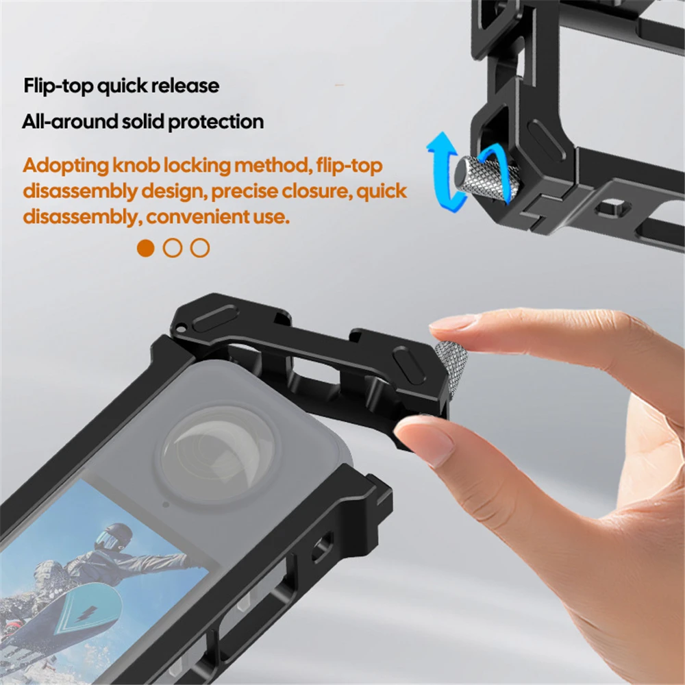 Aluminum Alloy Expansion Frame For Insta360 X4 Rabbit Cage Camera Protector Housing Cover Fullaround Scratch-proof Accessories