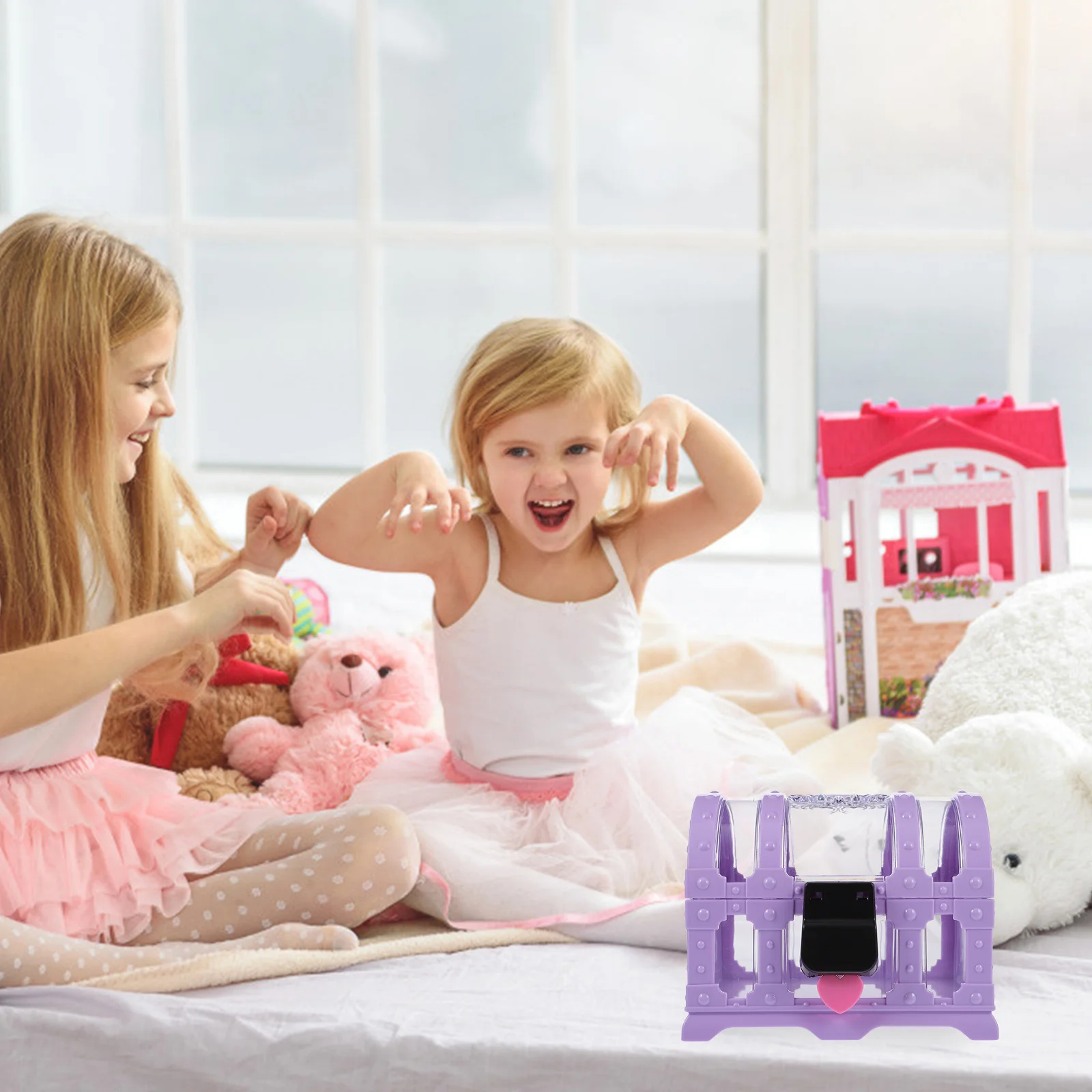 

1 Set Jewelry Storage Box With Lock Crystal Organizer For Rings Necklaces Earrings Large Capacity Display Holder Treasure