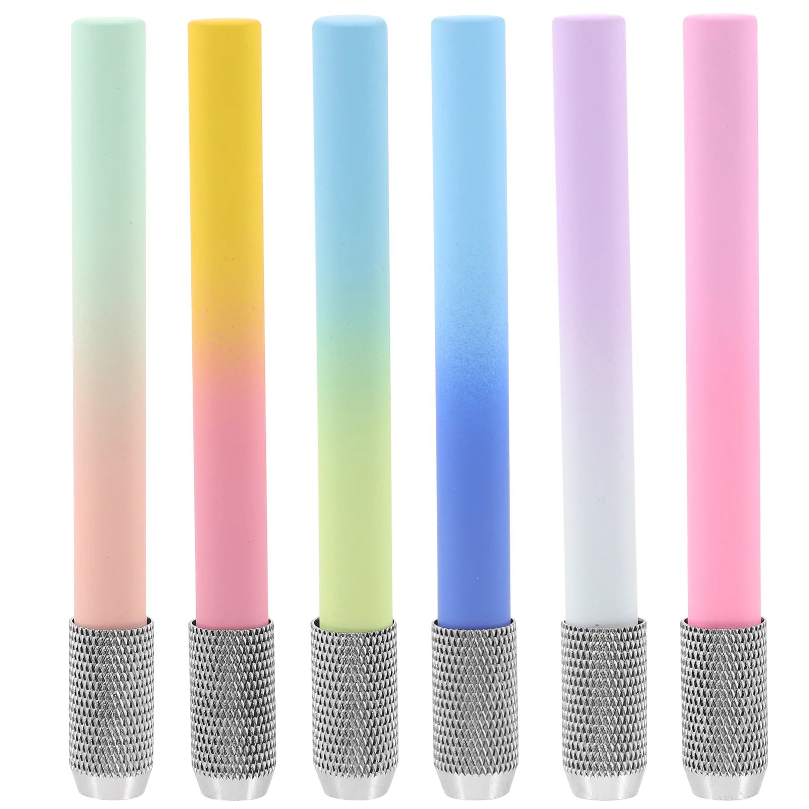 

6pcs Pencil Extender Copper Plastic Gradient Color Holder for Colored Pencils Artist School Office Supplies Lightweight