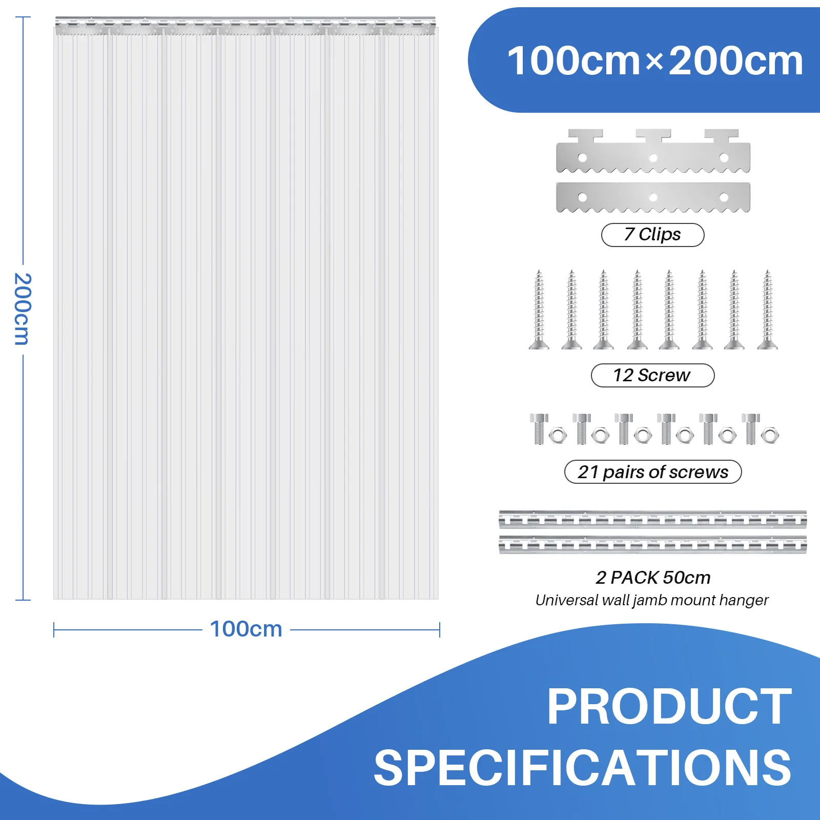 Transparenter PVC-Streifenvorhang, Kratzfest & Temperaturbeständig Industrievorhang für Kühlräume, Fabriklager, Garagen & Supermärkte – Detail 4