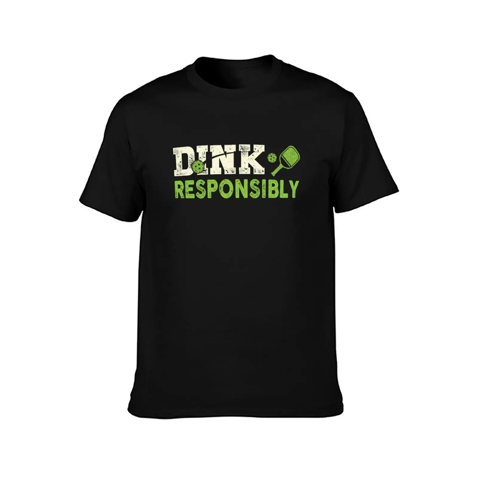 Dink responsibly pickleball TTA T-Shirt, Summer Casual Cotton Tee, Oversized Streetwear Tops, Vintage Graphic Print, 100% Cotton
