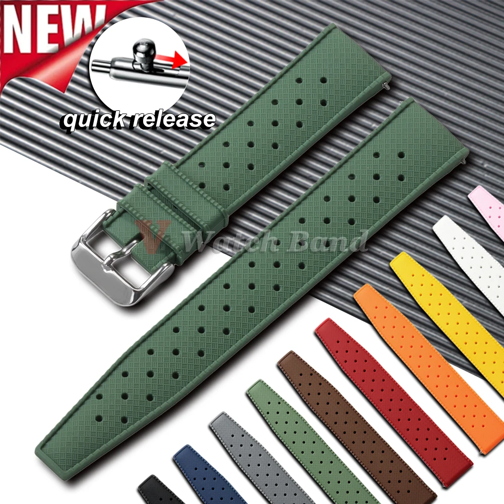 Premium Grade Tropical Rubber Watchband Strap 18mm 20mm 22mm  for Seiko SRP7J1 Watch Bands for Omega for Rolex Diving Waterproof