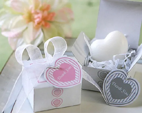 

Heart Shaped Mini Handmade Soap With Thank You Card Wedding Party Favor Gifts 2018 New Hot Sale Free Shipping