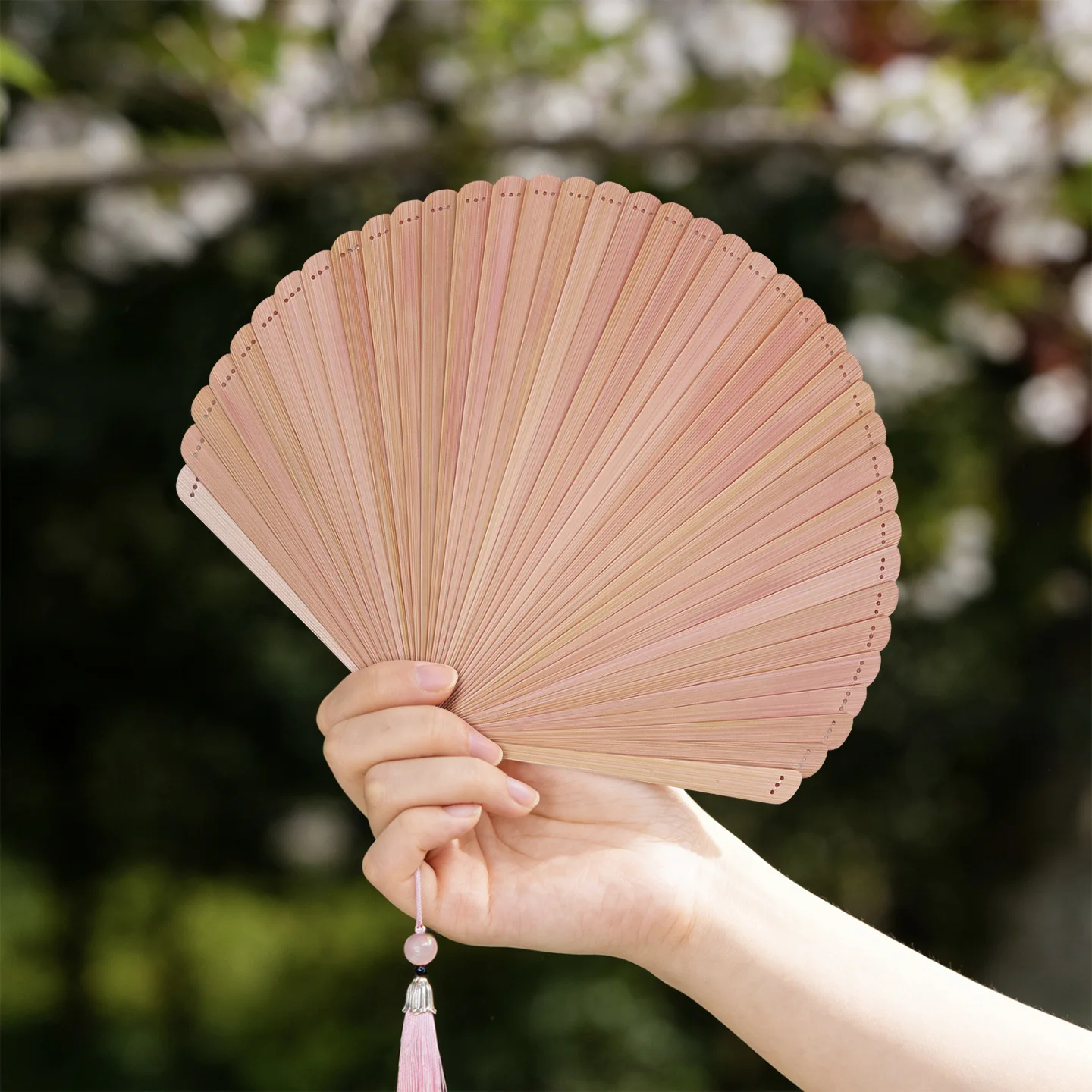 New Chinese Style Photo Folding Fan, Full Bamboo Shell Folding Fan New National Style Lady Solid Color Dance, Antique Bamboo Fan