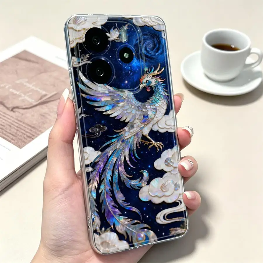 Case for Xiaomi Redmi Note 15 Note 13 14 Pro Plus 10S 9 10 14C 12S 11 12 A4 11S 13C Soft Phone Cover Lucky Phoenix view 2