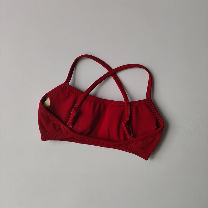 Gathering Seamless Shoulder Straps Sports Bra Fitness Tops Women Yoga Bra Shockproof Crop Top Push Up Sport Bra Gym Bra