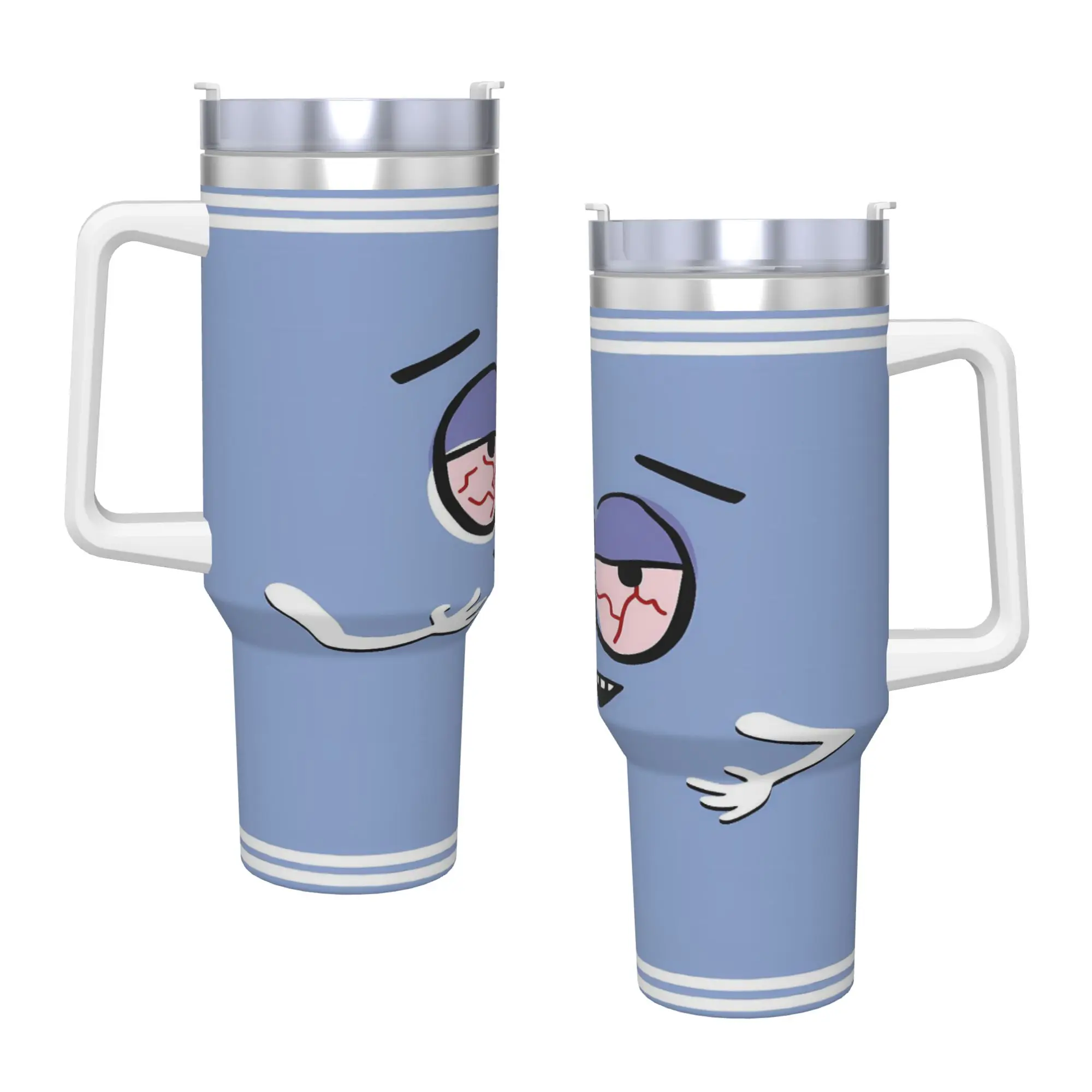 ساوث باركس منشفة من الفولاذ المقاوم للصدأ أكواب حرارية للشاطئ مع شفاطات وغطاء أكواب سيارة كبيرة زجاجة مياه للمشروبات الباردة #1