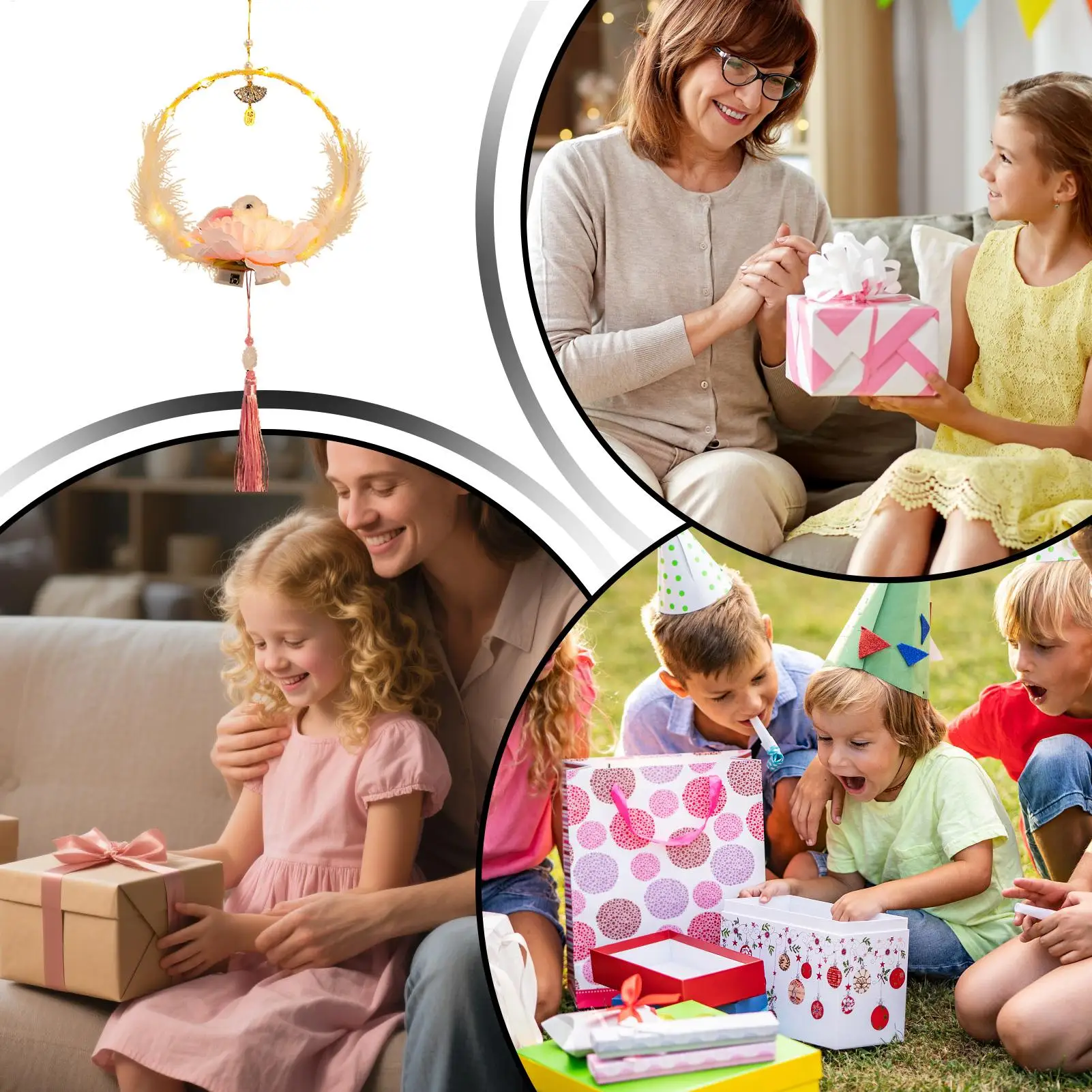 مهرجان منتصف الخريف فانوس عطلة فانوس الحرفية مجموعات لطيف المحمولة المحمولة أرنب زخرفة مهرجان كعكة القمر للأطفال #5