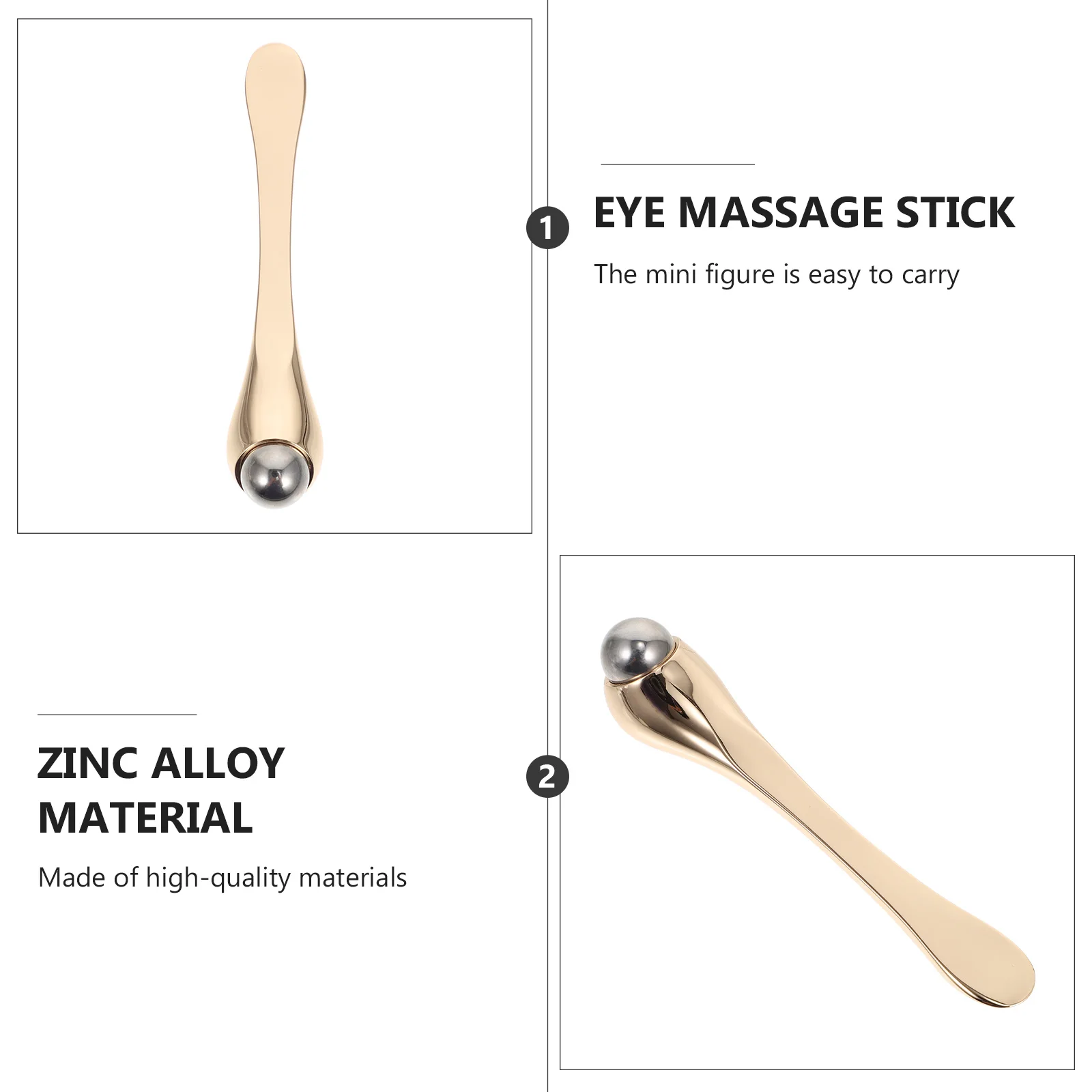 

Eye Massager Facial Roller Zinc Alloy Stainless Steel Anti Aging Beauty Device Cream Applicator Portable Size Easy Carry Clean