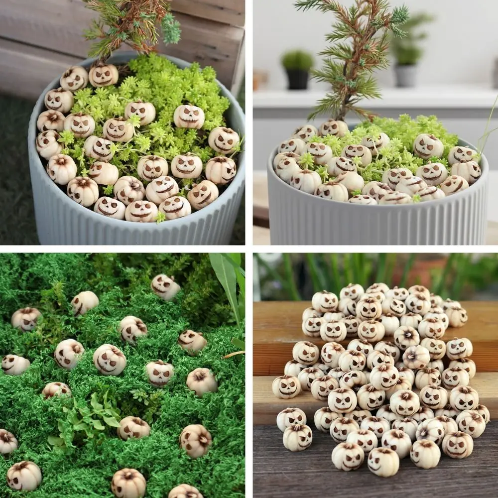 20PCS Resin Miniature Halloween Pumpkins Bonsai Ornament Micro Landscape Mini Pumpkin Ornament Desktop Decor Scene Layout