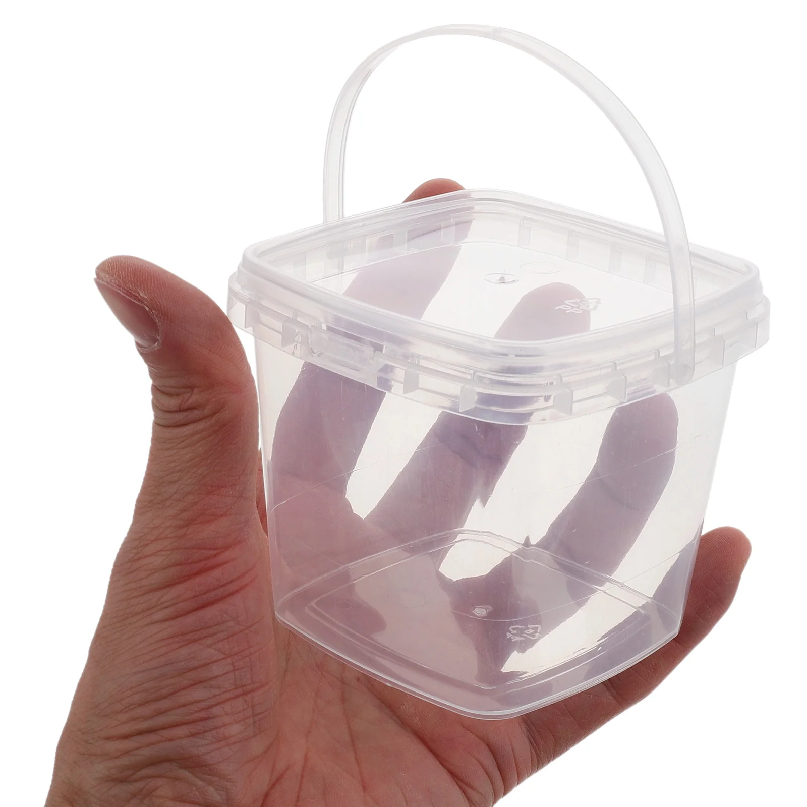 

12Pcs Reusable Ice Cream Buckets Thickened Transparent Square Containers with Lid Multifunctional Food Storage Kitchen