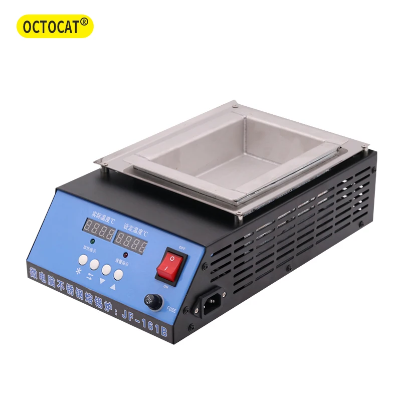 220V/110V 2400W Solder Pot Tin Melting Furnace Thermoregulation Soldering Desoldering Bath 50mm /350mm 30~400 Degree Ajustable