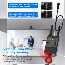 Anti Spy Camera Detector RF Signal Detection Wireless Signal Lens GSM GPS Tracker Hidden IR Scanning Camera Eavesdropping Device