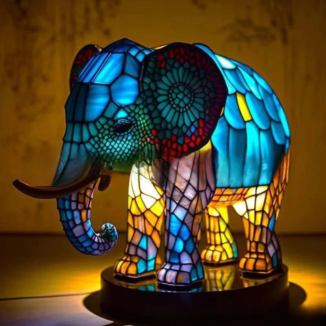 Magical Animal Ornament LED Light Creative USB Plug Resin Statue Glowing Unicorn