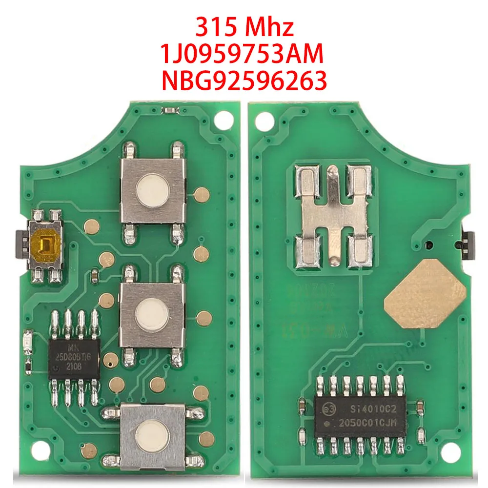 

Новая плата дистанционного ключа-пульта Jingyuqin с 3+1 кнопками, 315 МГц, для VW Volkswagen Golf 2009, 1J0959753AM/DC/NBG92596263