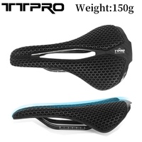 TTPRO Ultralight Carbon Fiber Bicycle Saddle 3D Printed Hollow Comfortable Breathable MTB Gravel Road Bike Cycling Seat Parts