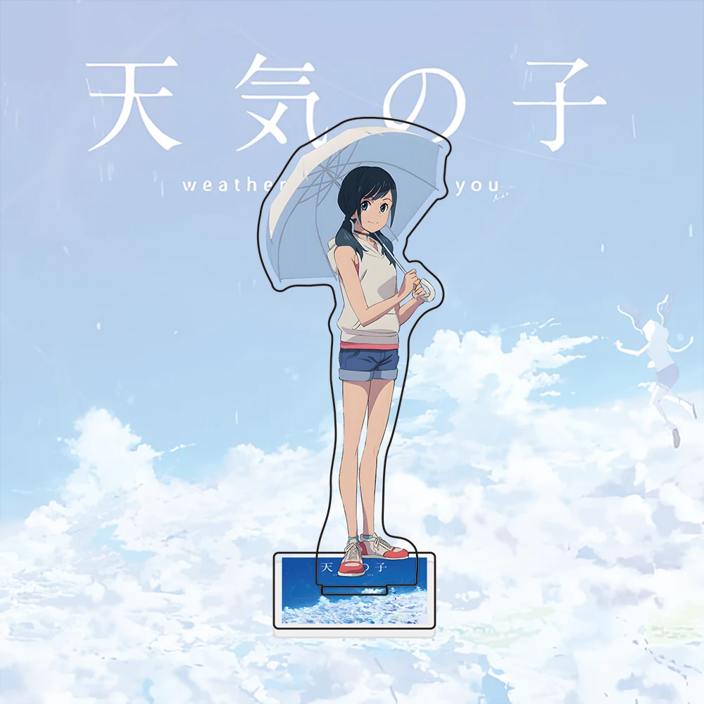 Weathering With You Acrylic Standee - Makoto Shinkai Aesthetic Scenery Figure - Hodaka & Hina Anime Desk Decor - Double-Sided