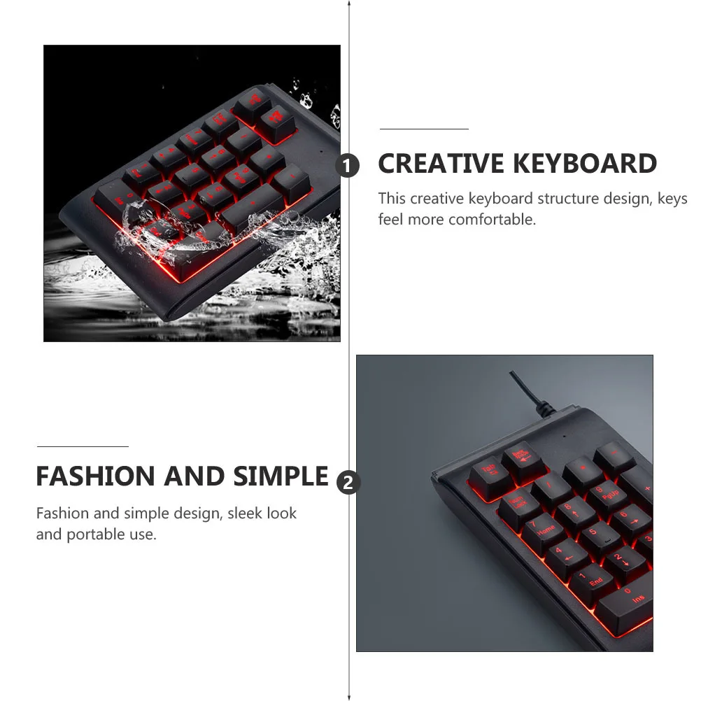 

Luminous Numeric Keyboard Mini Usb Keyboard Portable Compact Design For Laptop Tablet Computer Slim Keypad For Office