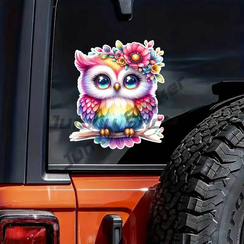 Cute Owl Car Sticker Decal Vinyl Detachable Waterproof Outdoor Car Bumper Window Notebook Computer Decoration Auto Parts