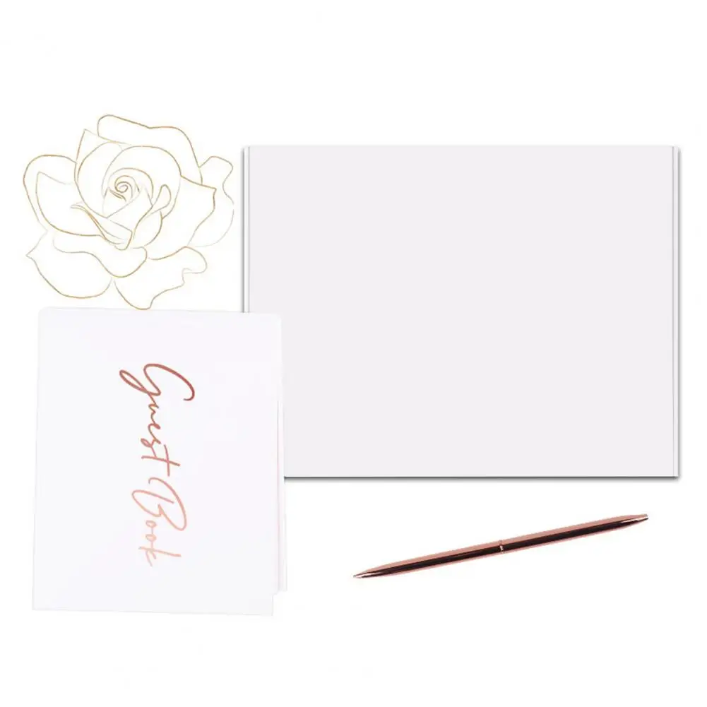 Ślubna księga gości z polaroidem eleganckim gościem weselnym przyjęcia zestaw książek prysznice dla dzieci uroczystości 50 stron pióro pudełko kartonowe