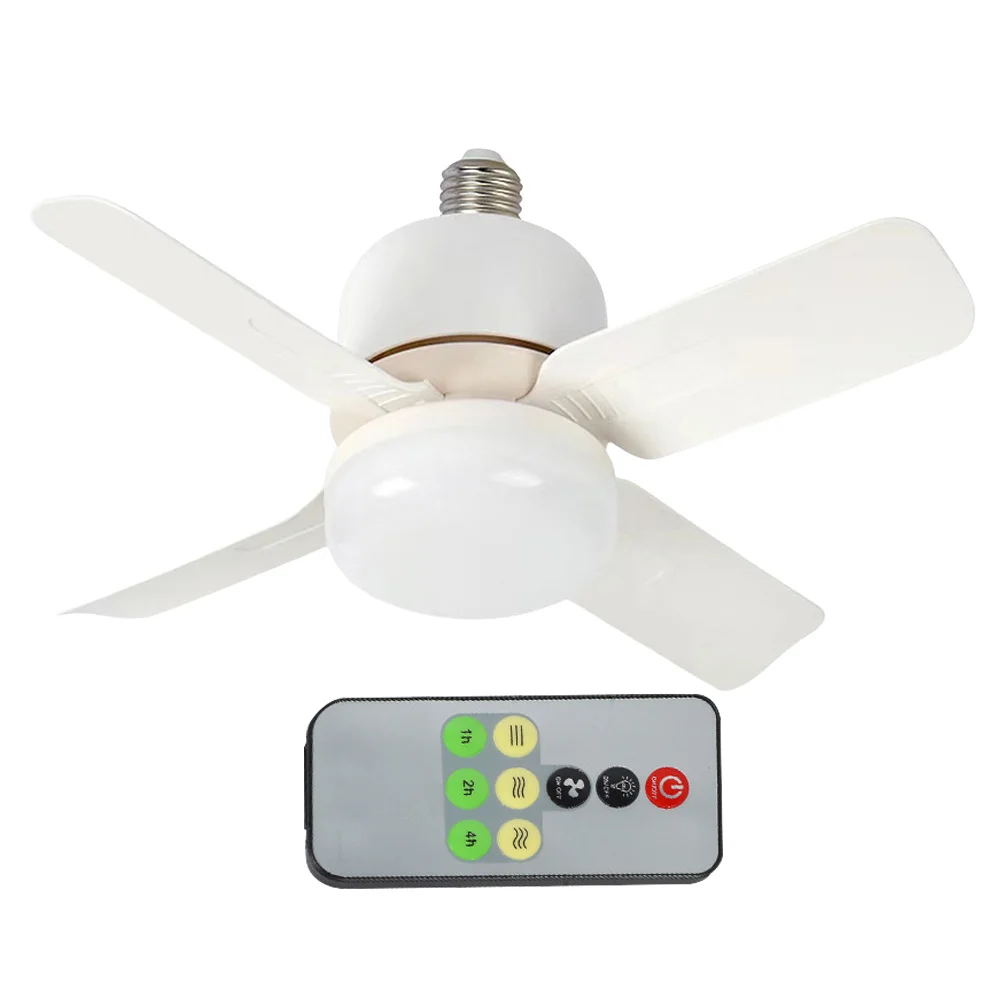 E27 Socket Ceiling Fan Light with Remote Control 14W LED Replacement Light Bulb/Ceiling Fan Dimmable for Garage Kitchen Bedroom