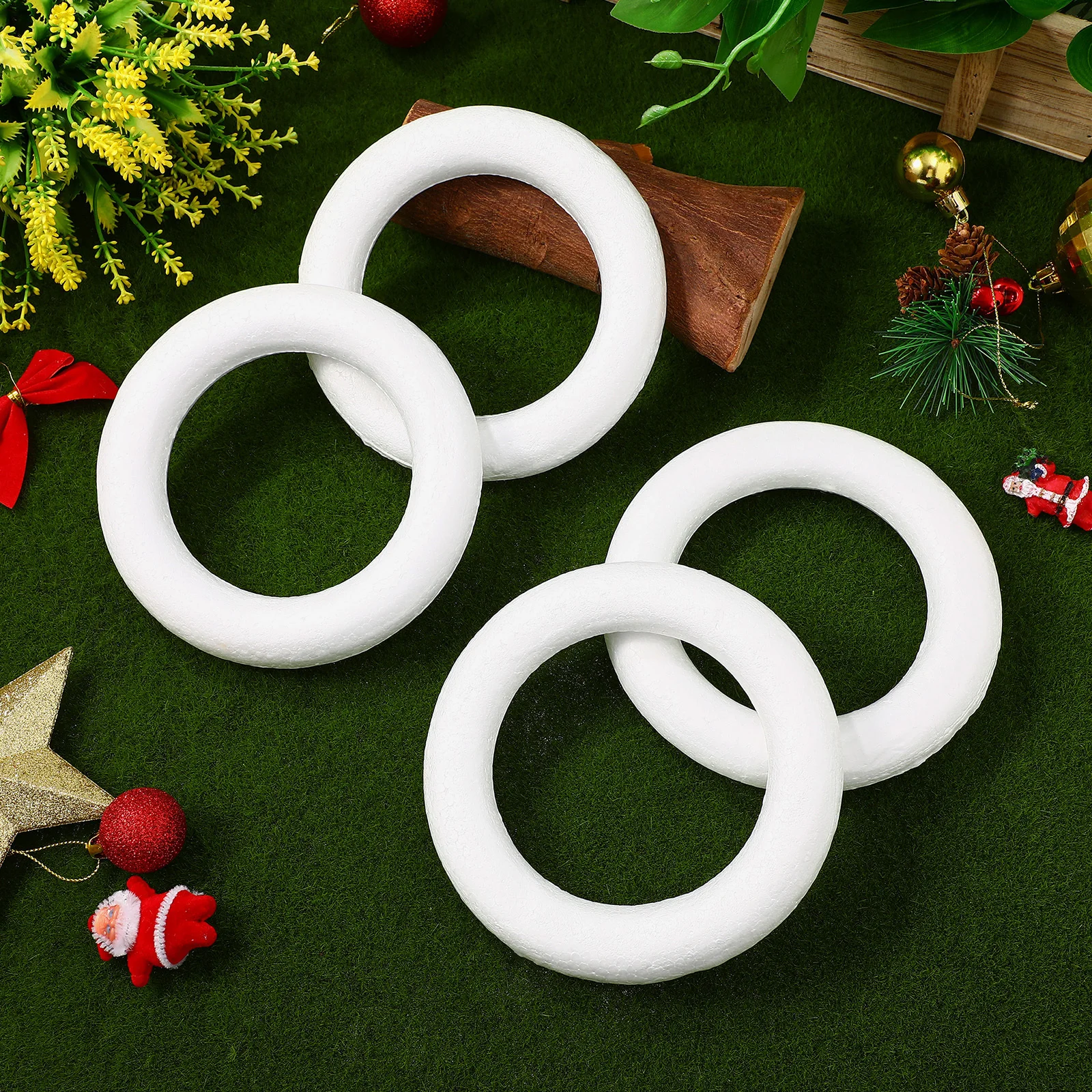 

12 pcs Foam Forms Craft Circles Round Diy Ring For Christmas Holiday Home Decor Wreath Making Supplies Craft Ring Polystyrene