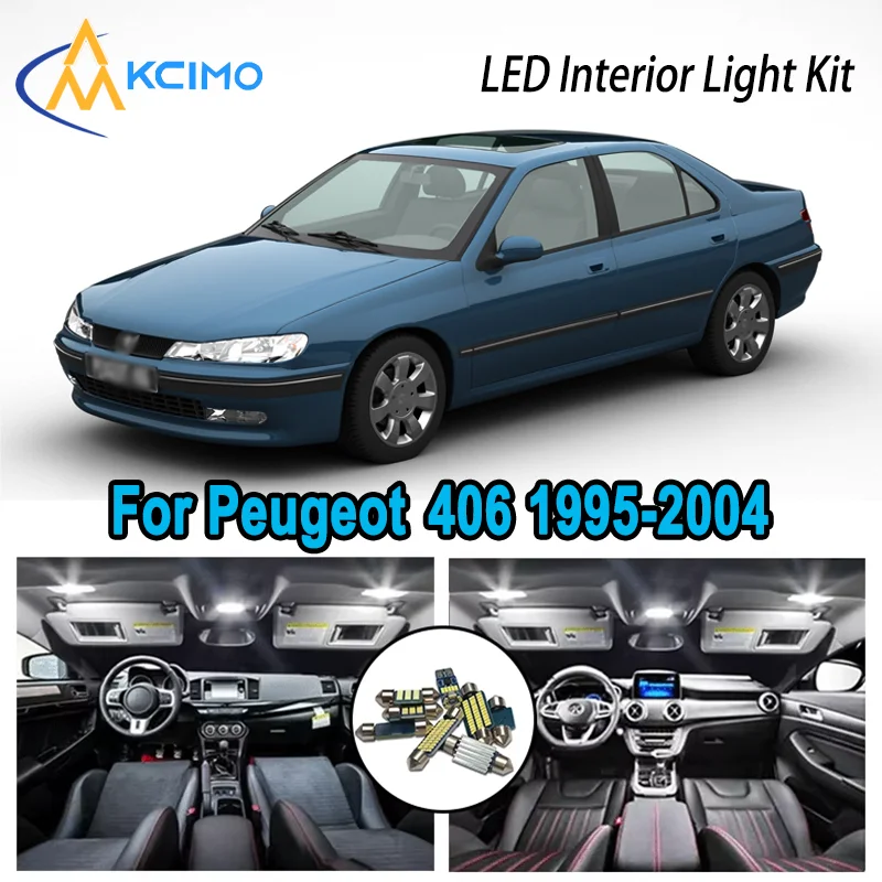 

For Peugeot 406 1995-2004 1996 1997 1998 1999 Premium Bright LED Interior Dome Map Trunk Light Kit Car Led Lamps Canbus No Error