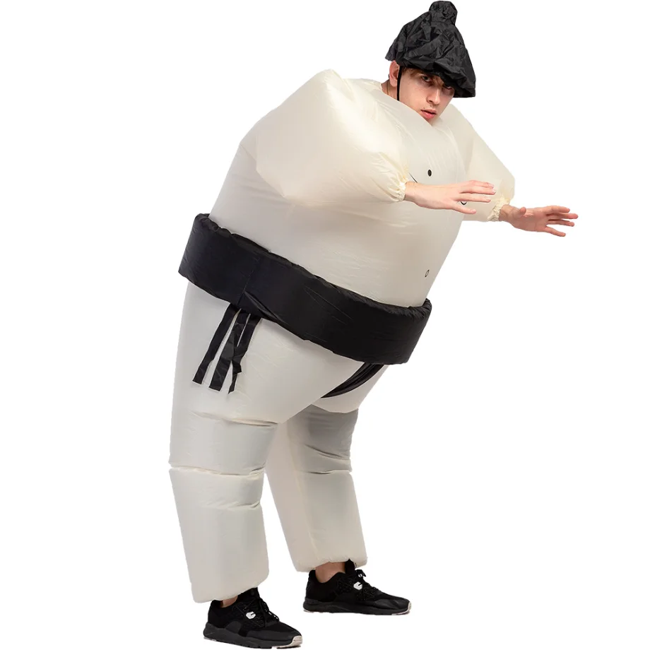 Lustiges, mehrfarbiges, aufblasbares Sumo-Kostüm für Erwachsene, Unisex, Halloween-Party, Tanzvorstellung, Cosplay, Bühnenkostüm, Requisiten, Accessoires – Detail 3