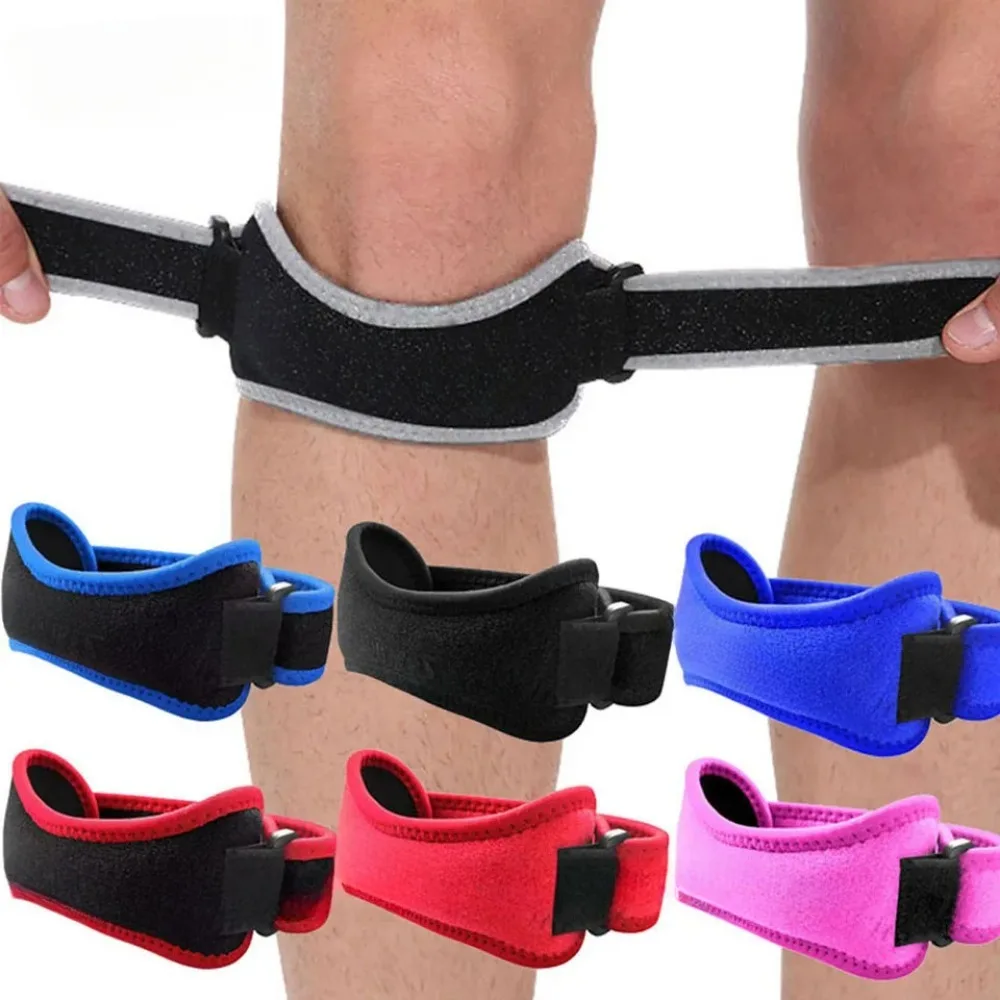 1 pçs ajustável joelho tendão patelar suporte cinta banda joelho suporte cinta almofadas para correr basquete esporte ao ar livre