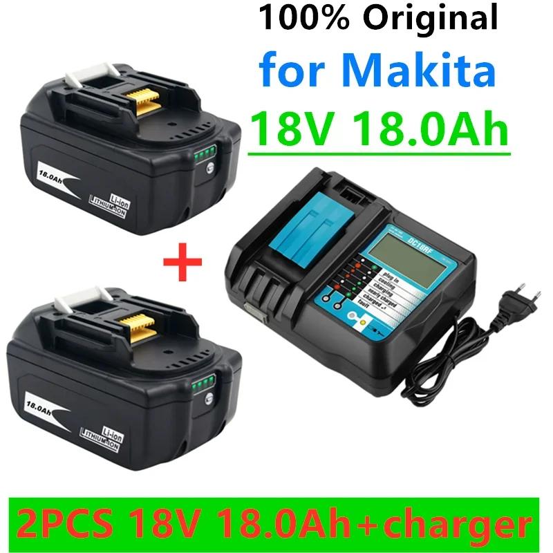 

BL1860 Rechargeable Battery 18 V 18000mAh Lithium Ion for Makita 18v Battery BL1840 BL1850 BL1830 BL1860B LXT 400+4A Charger