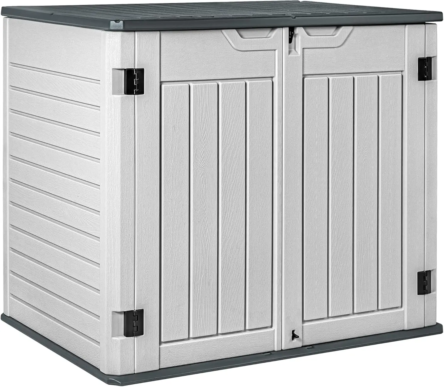 

Devoko Resin Outdoor Storage Shed 34 Cu Ft Horizontal Cabinet Waterproof Patio Tools Storage Box for Sofa Cushio Lawn Mower