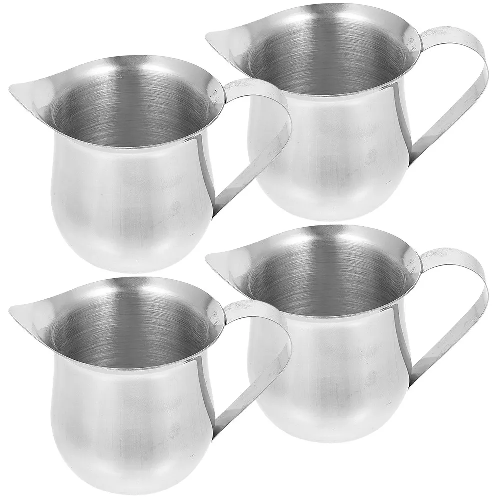 

4Pcs Cream Frothing Cup Stainless Steel Measuring Pitcher for Espresso Shots Coffee Brewing Portable Coffee Accessory Set