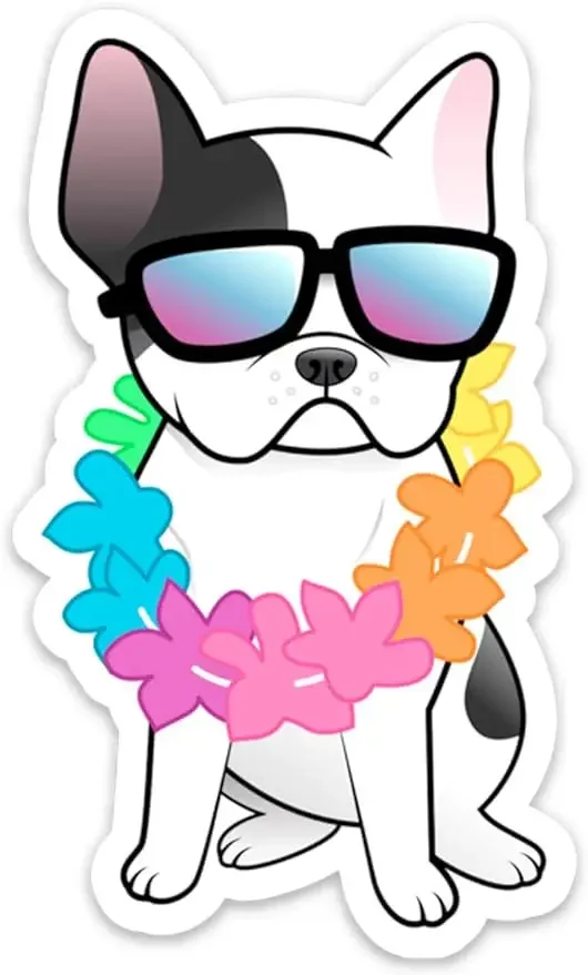 

French Bulldog Vinyl Decals Laptop Stickers, Car Bumper Water Bottle Luggage Wall Window Motorcycle