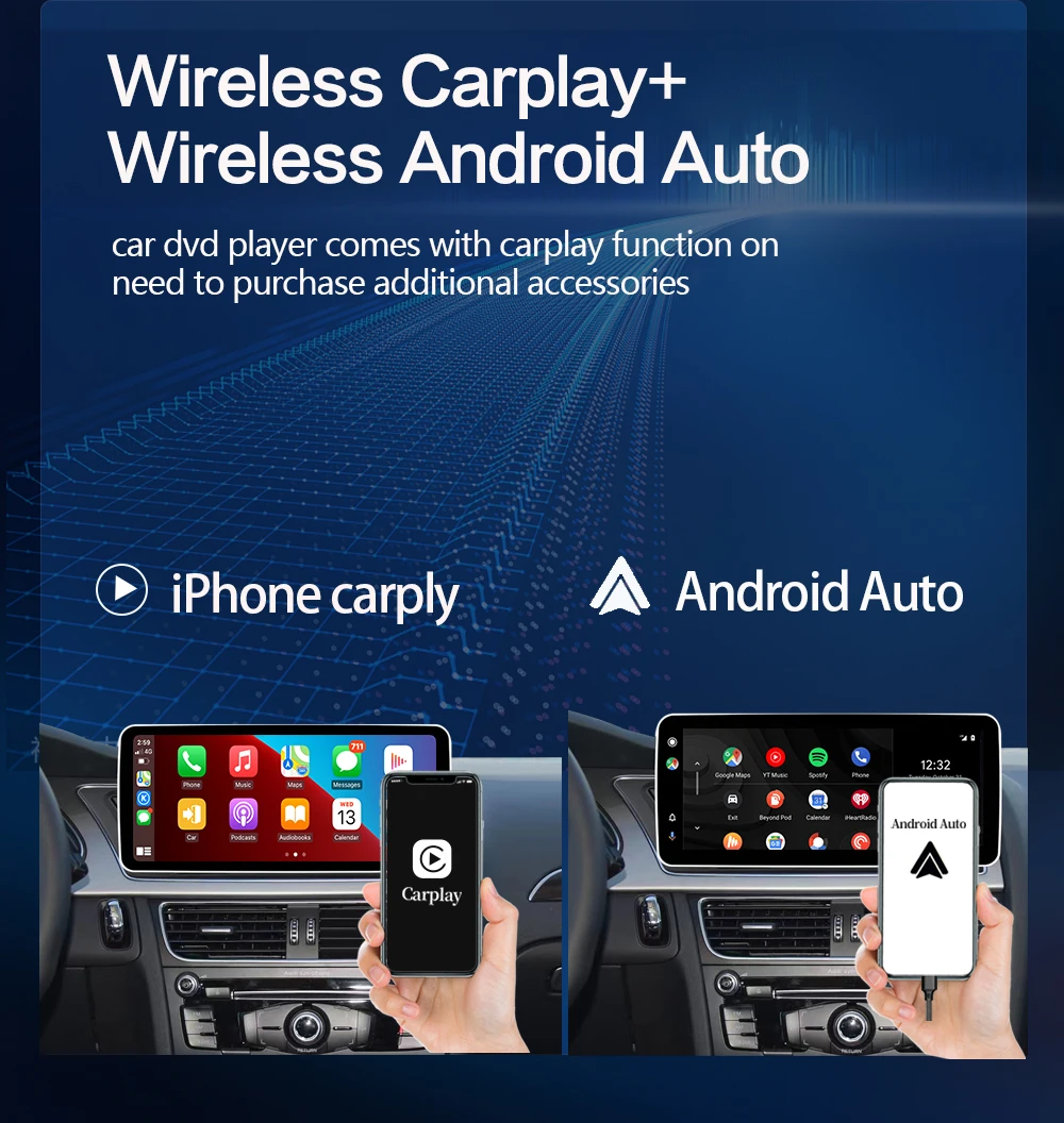 1920*720 Wireless Carplay AutoRadio Android 12 per Audi Q3 2012-2018 schermo multimediale navigazione GPS unità principale sistema Stereo 4G