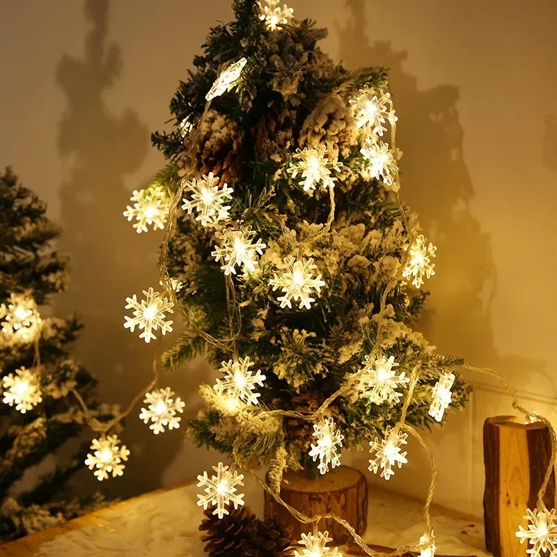 Snowflake LED String Fairy Light Garland Home Christmas Lights Wedding Decor Christmas Decor for Home Navidad Party Decoration