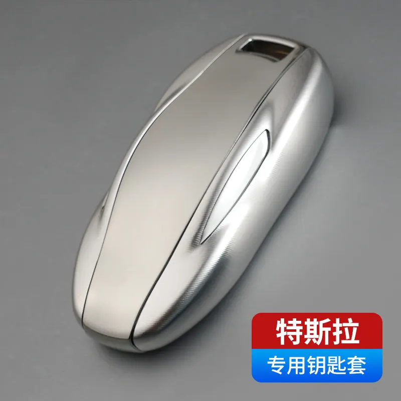 Car Key Case Aluminum Alloy Full Protection Shell For Tesla Model 3 Model Y Model S,Anti‑Drop Premium Metal Key Cover