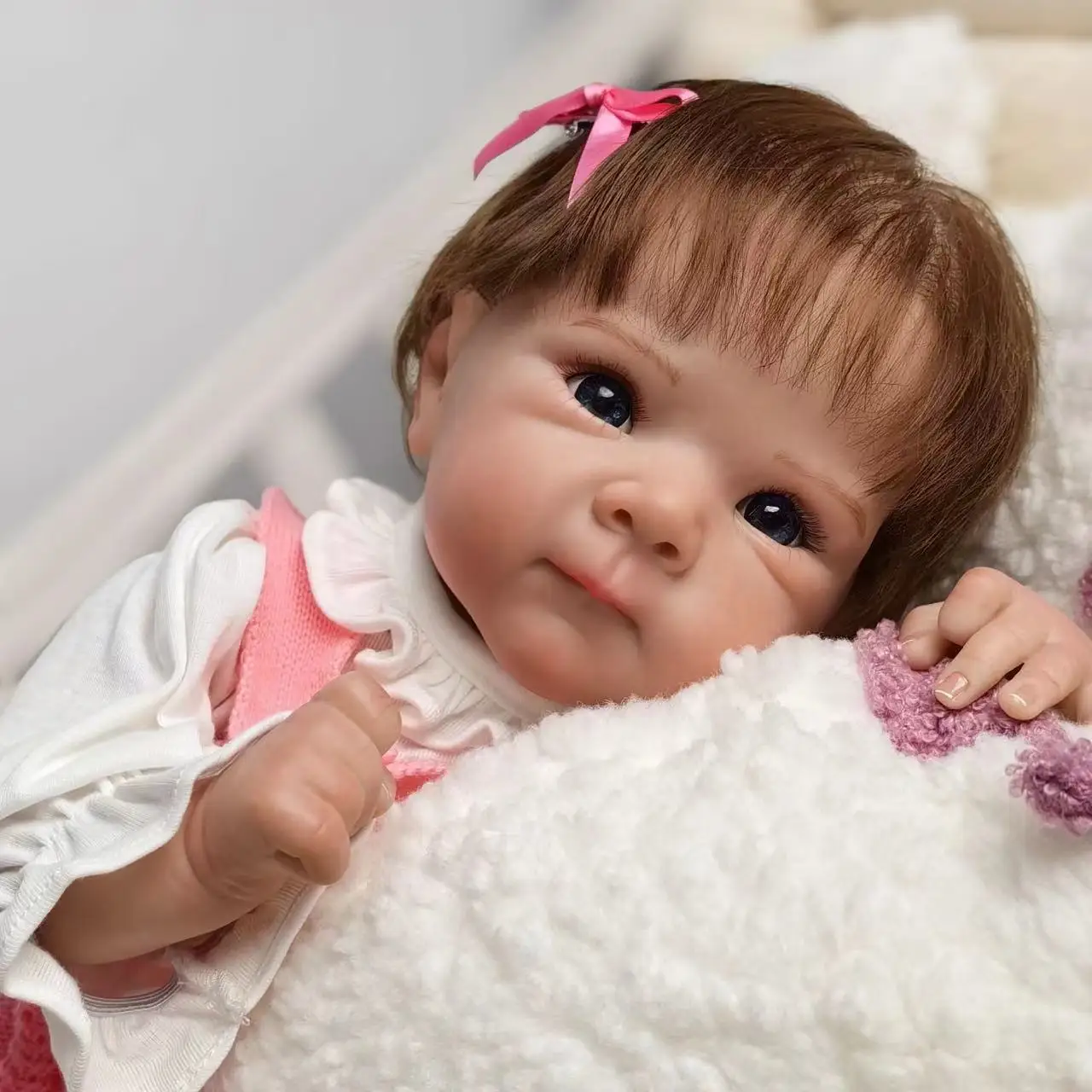 Lovely Small Reborn Baby Dolls with Rooted hair 3D painted Realistic Newborn Baby Doll Toy Birthday Christmas Gifts