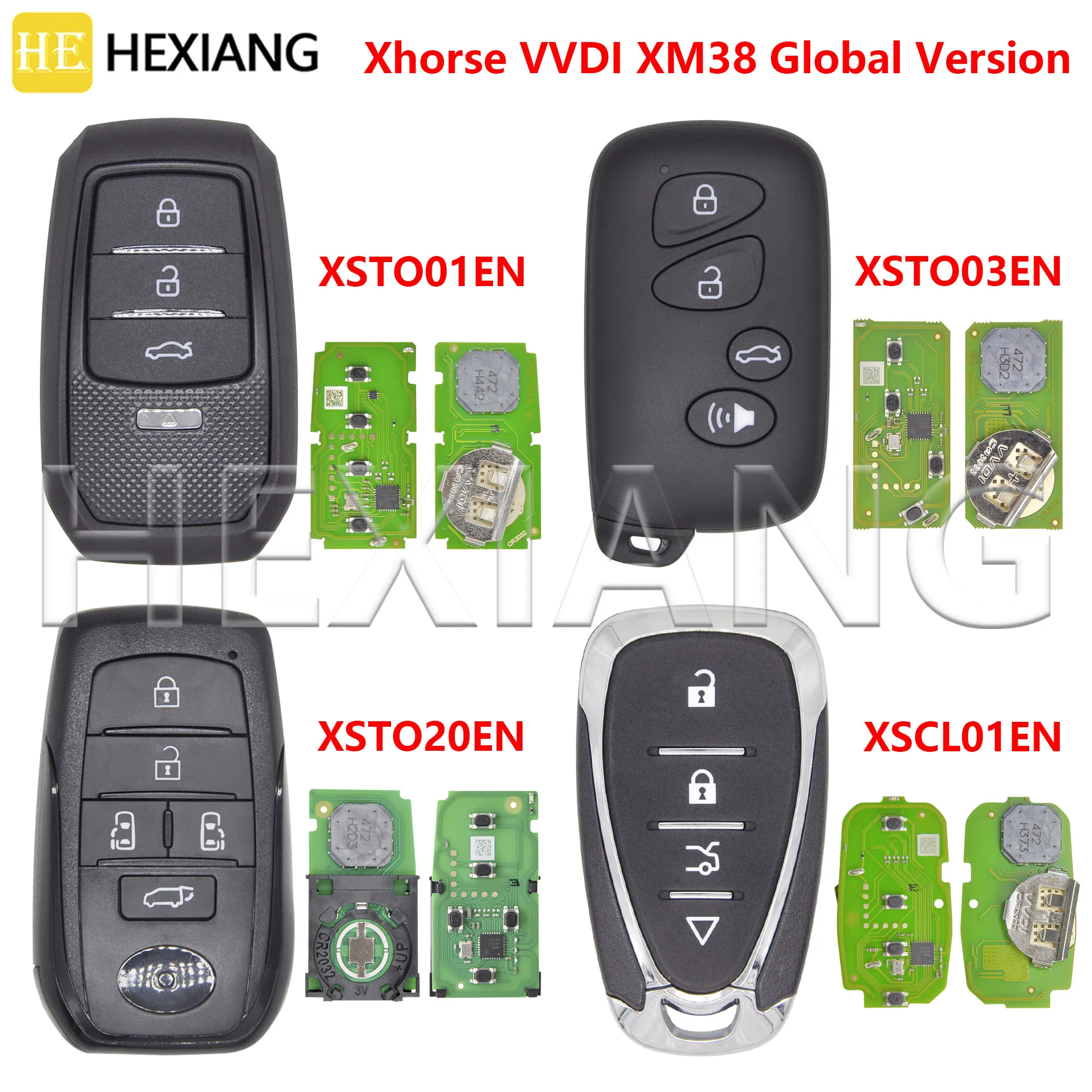 HE Xhorse VVDI XM38 글로벌 버전 범용 자동차 스마트 블랭크 키, 도요타 쉐보레용 XSTO01EN XSTO20EN XSTO03EN XSCL01EN