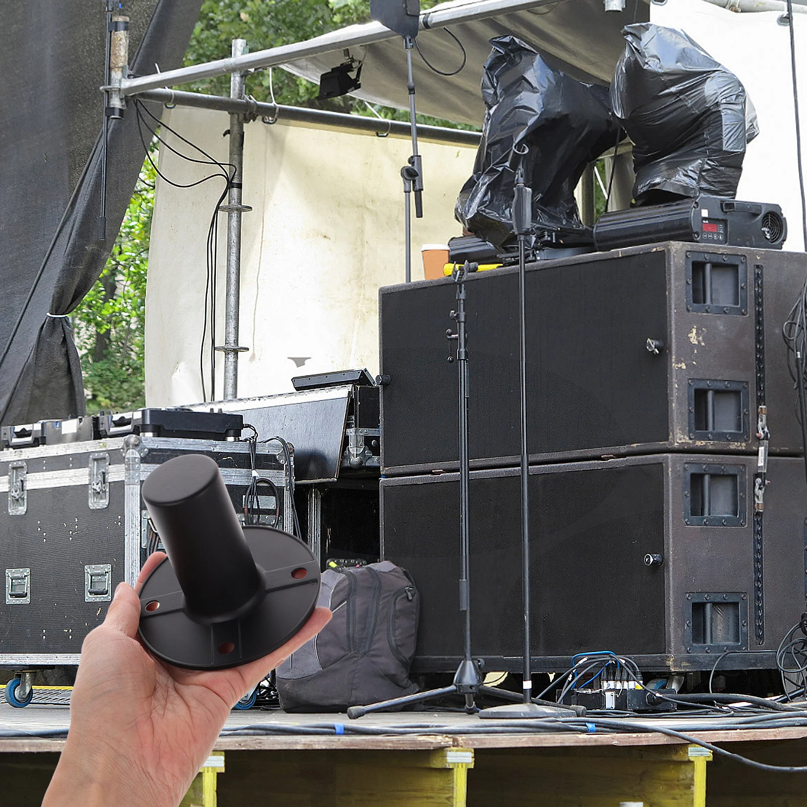 

2pcs Base Metal Support For Indoor Stage Loudspeaker Accessory Speaker Stand Compatible With Various Speaker Sizes