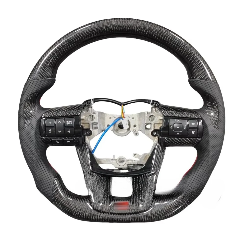 

Customized Carbon Fiber Steering Wheel For Toyota Hilux Revo Fortuner 2011-2018 Innova GR Sport Racing