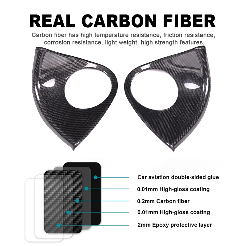 

For McLaren GT 2019-2022 Accessories Real Carbon Fiber Car Center Control Gear Shift Tea Cup Navigation Decorative Panel Sticker