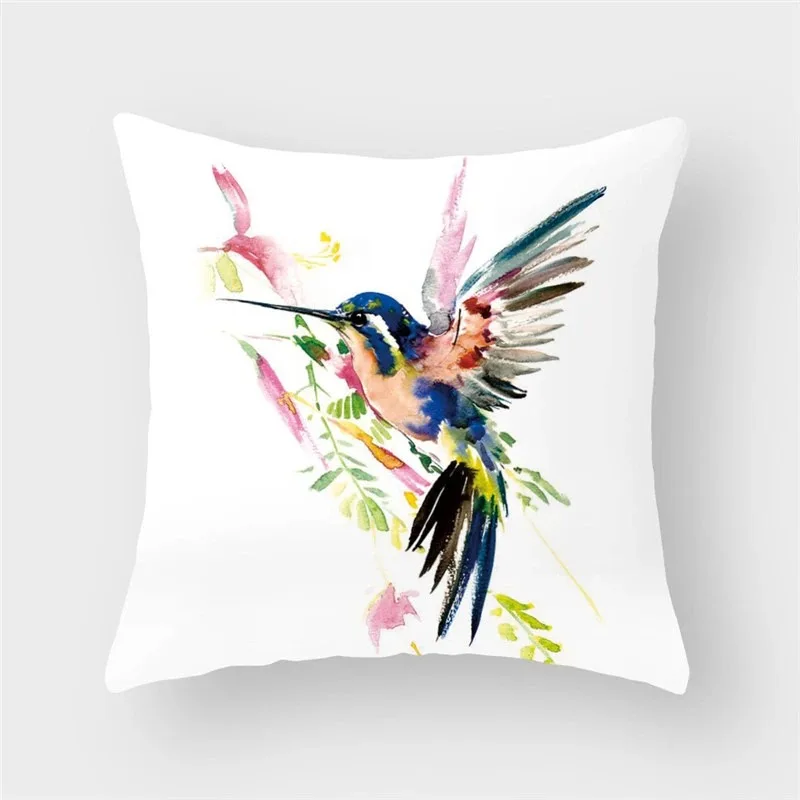 45x45cm bird watercolor print pillow case living room sofa cushion cover bedroom room dormitory bedside home decoration