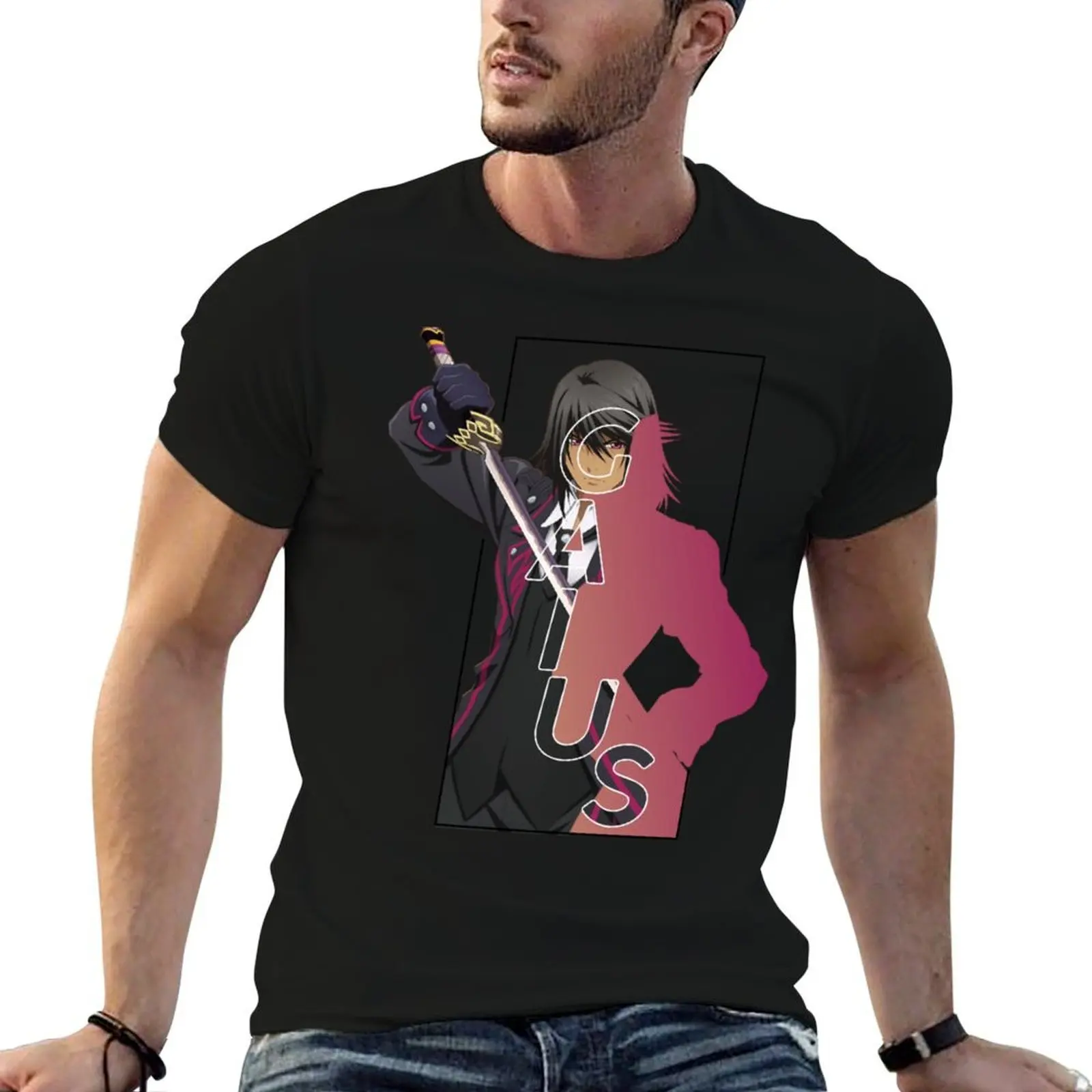 

Gaius Character Text Tales of Xillia 2 T-Shirt man t shirts for men cotton t shirts man 100% t shirt man casual T-Shirt