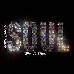 Super Flash English Letter SOUL Heavy Industry Hot Stamping Diamond Pattern Paste Diamond New Clothing Accessories Hot Stamping