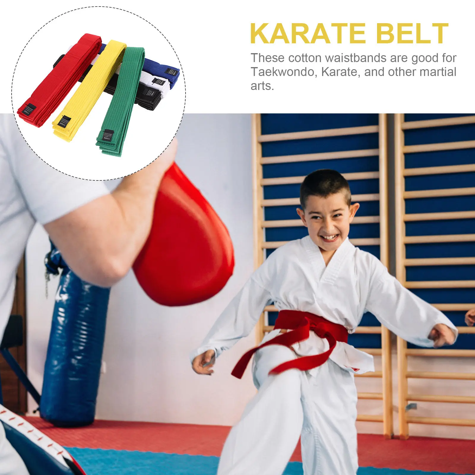 Karate Belts 6 Pack Cotton Martial Arts Training Waistbands for Adults Taekwondo Practice Gear