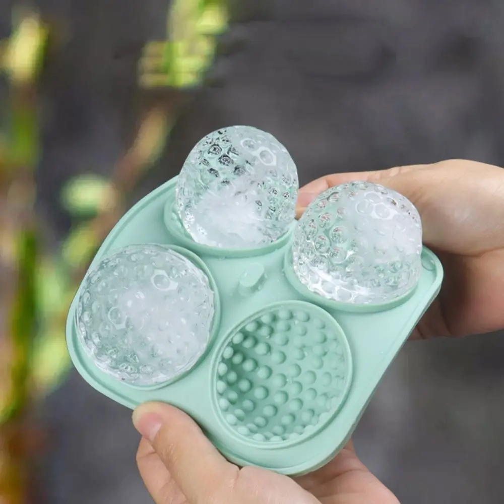 

Silicone Golf Ball Ice Mold Funnel Type Lid 4 Compartments Sphere Ice Mold Flexible Square Chocolate Mold Whiskey Chilling