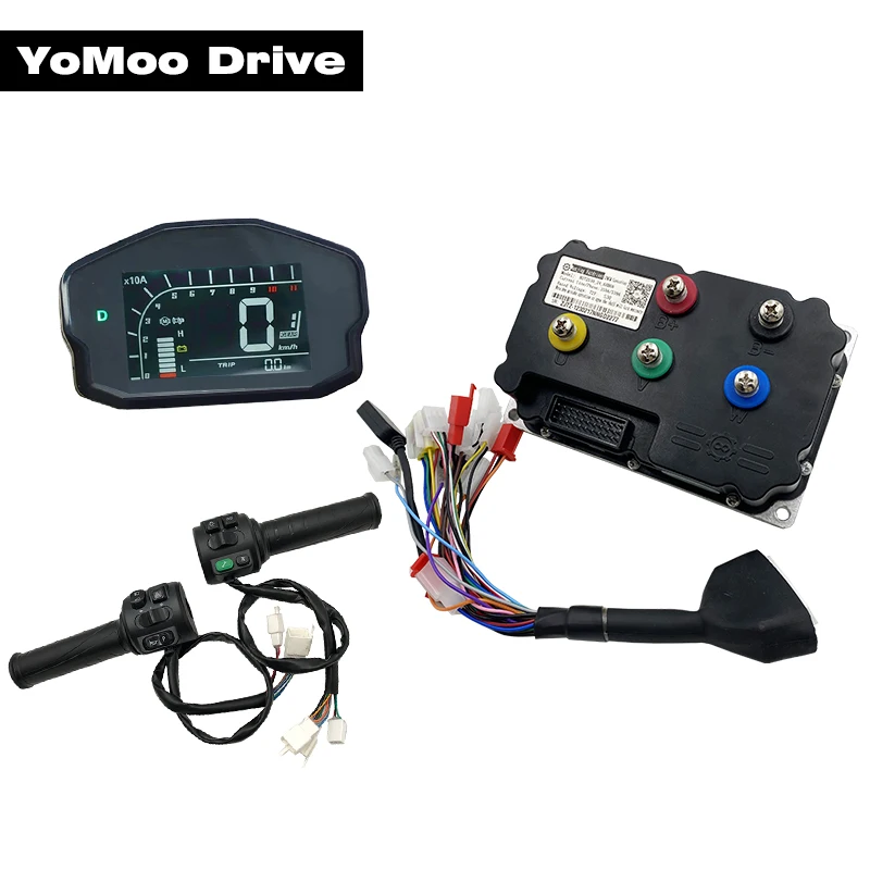 ND72360 3KW-4KW BLDC Sine Wave Motor Controller With DKD Display with T08 Throttle For E-Motorcycle