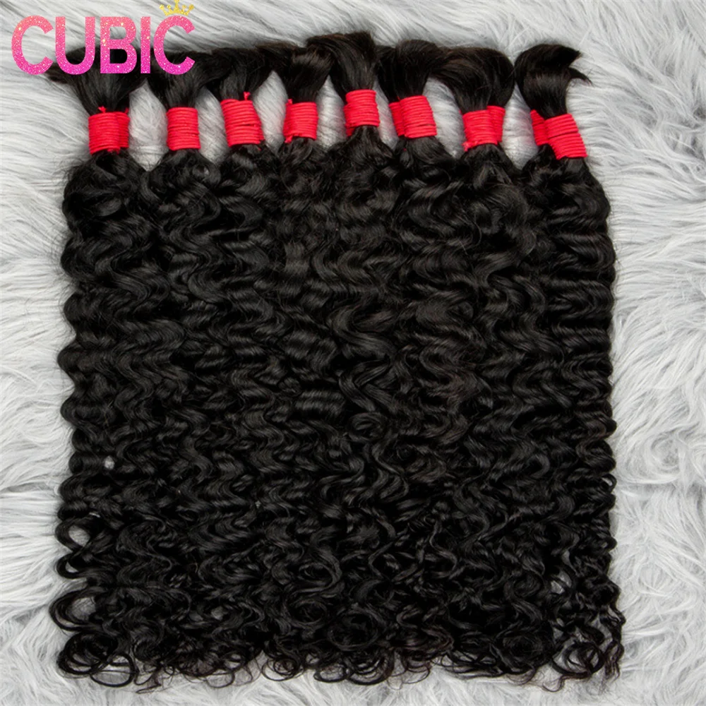 Super French Bulk Human Braiding Hair Wet and Wavy Bulk Brazilian Water Wave Human Hair No Weft Burmese Bulk Human Braiding Hair